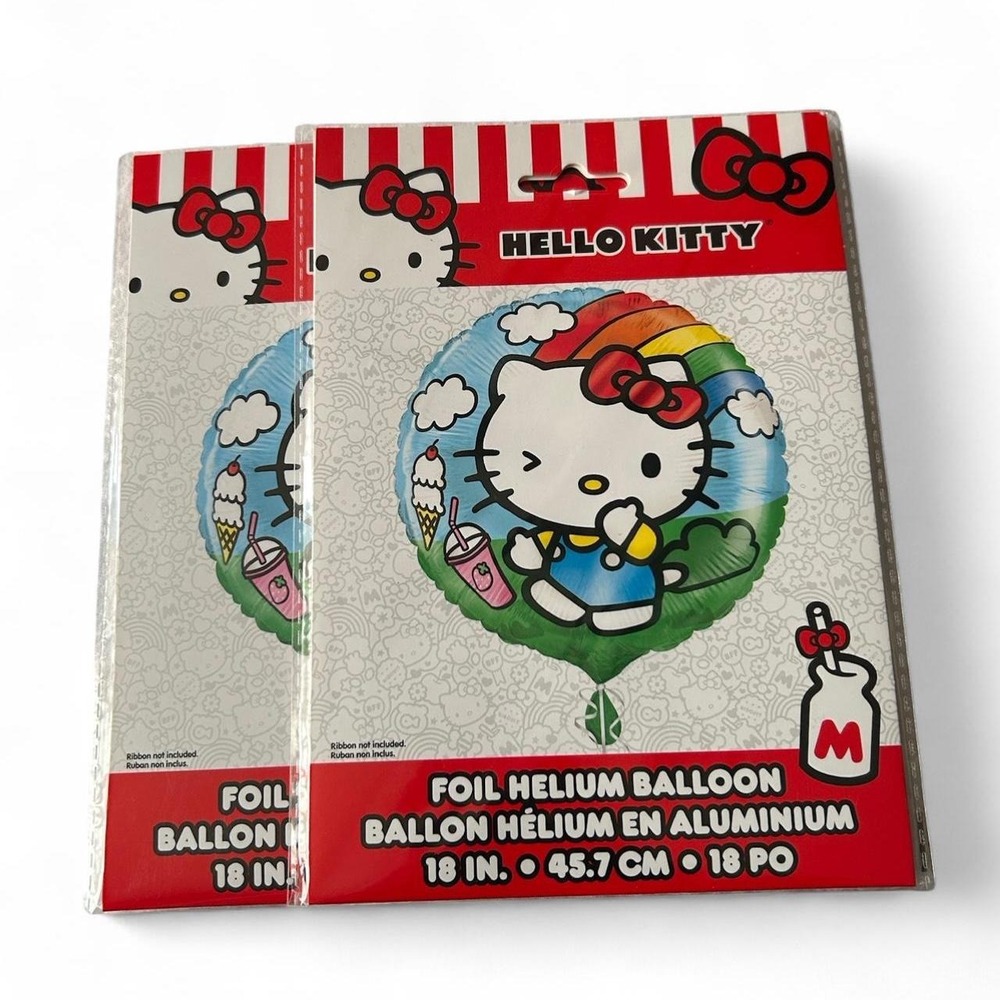 Hello Kitty 18 inch Foil Helium Balloons Brand New Kawaii Adorable Rainbow Party
